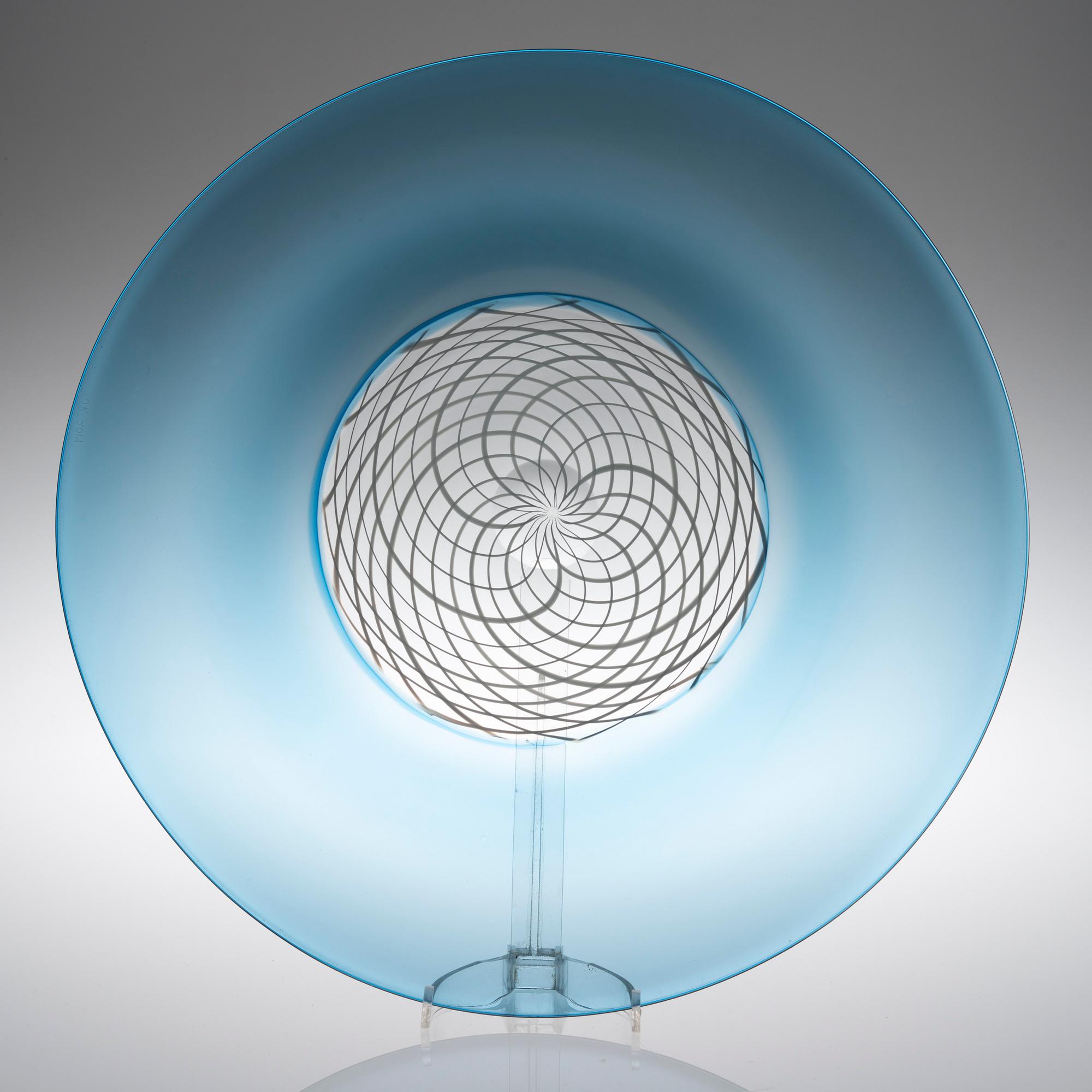 JANNE RAHUNEN, GLASSKULPTUR. "Blu Sabbia", sign. JR 2014.