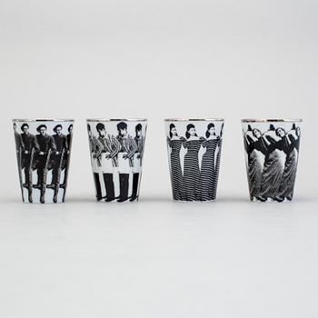 ÅSA LINDSTRÖM, snapsglas,4 st, porslin, Rörstrand, 2000-tal.