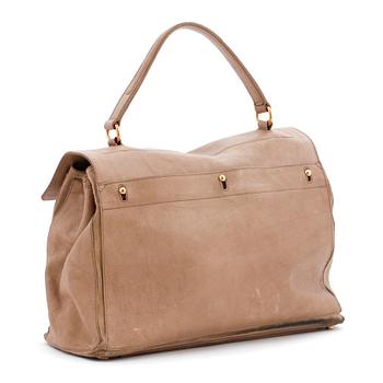 YVES SAINT LAURENT, a beige suede handbag, Muse Two".