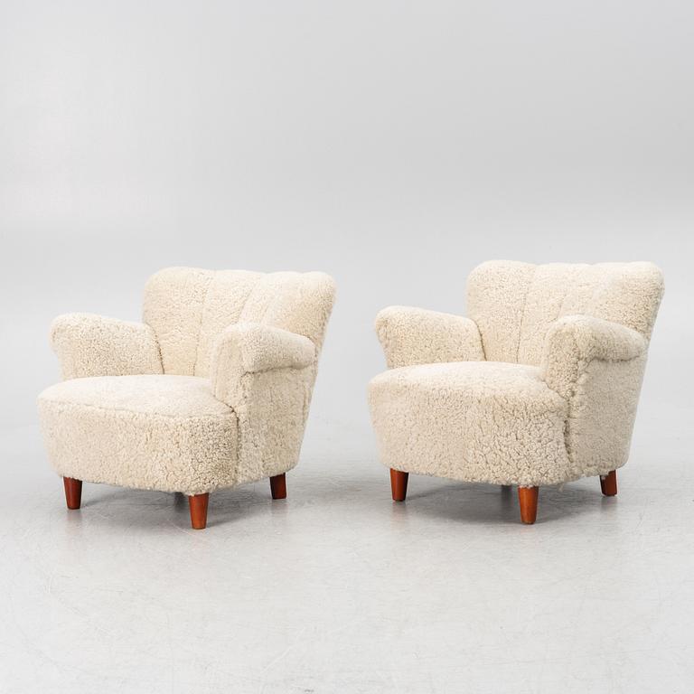 Armchairs, a pair, Swedish Modern, 1940s.