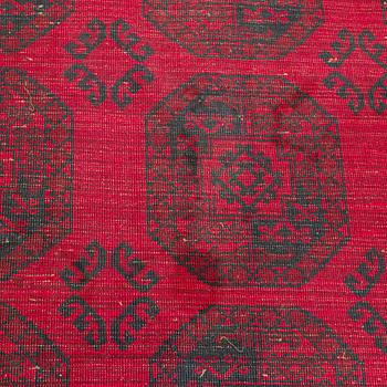Two Afghan carpets. Ca. 326 x 217 and 88 x 63 cm.