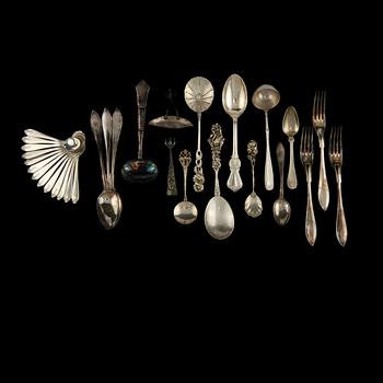 PARTI BESTICK, 29 delar, silver, 1800/1900-tal. Vikt 675 g.