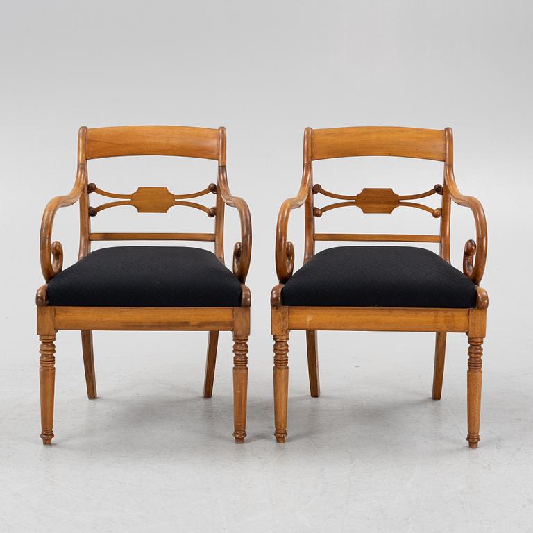 A pair of Empire armchairs, mid 19th century.