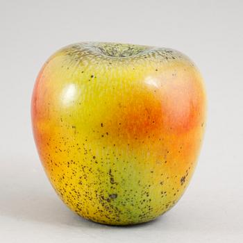 A Hans Hedberg faience apple, Biot, France.