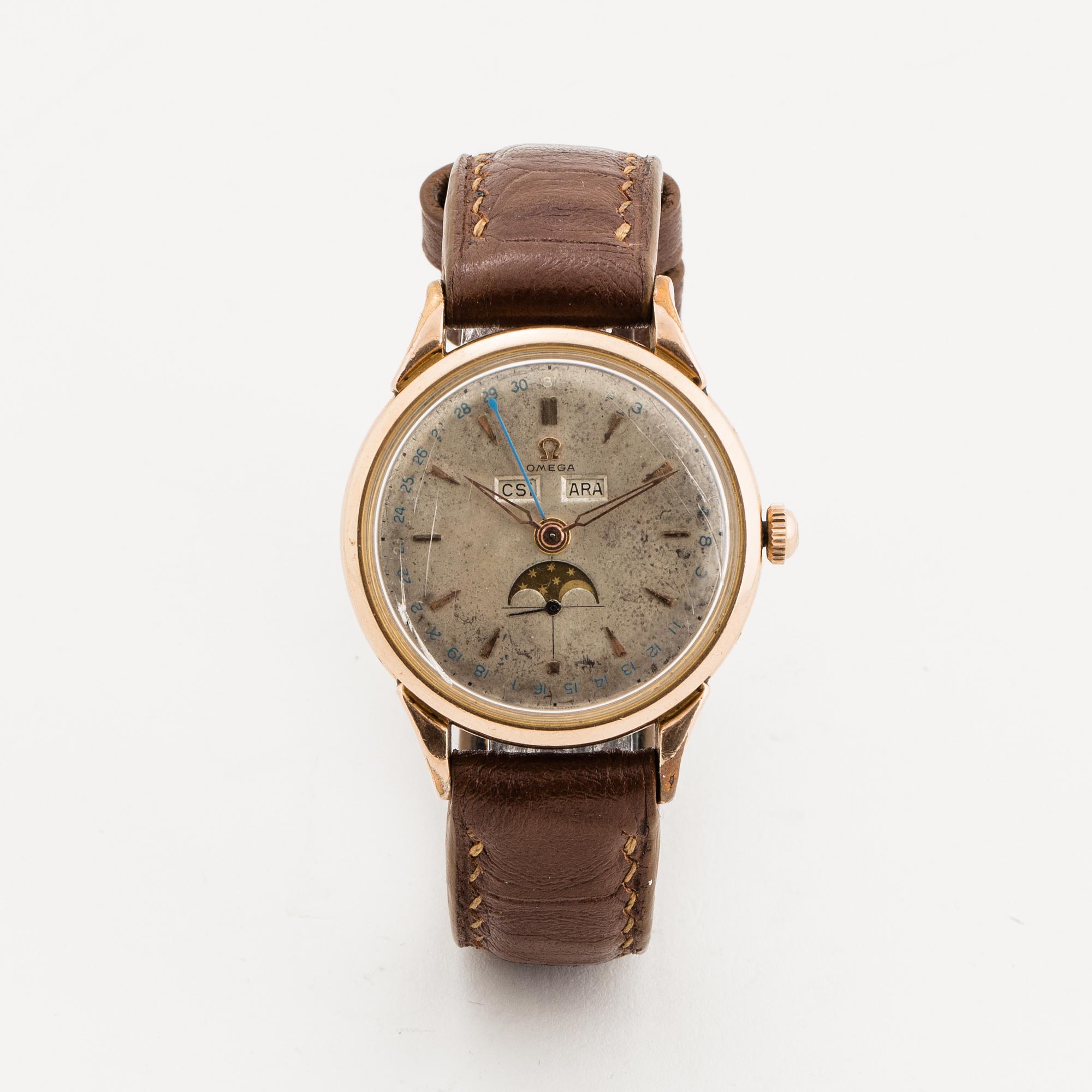 Omega, Cosmic, Moonphase, Triple Date, wristwatch, 37 mm.