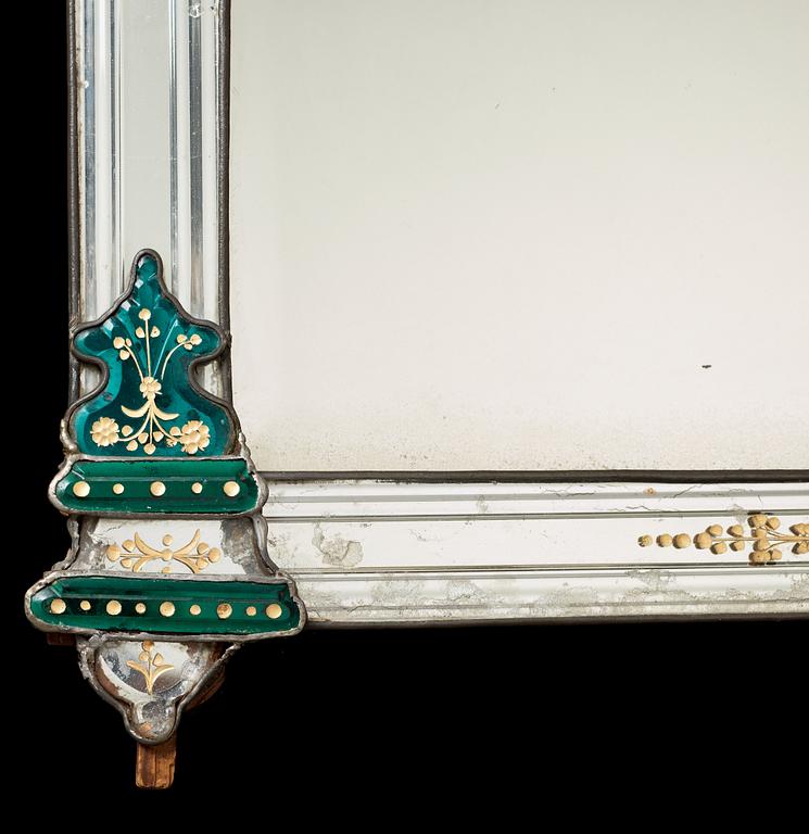 A Swedish late Baroque early 18th century mirror attributed to Burchardt Precht.