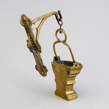 A BRONZE HOLY WATER HOLDER, 18th/19th century.