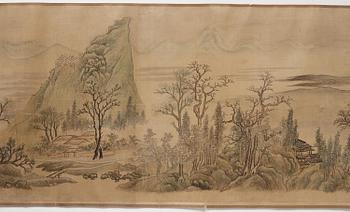 Yun Shouping (Nantian), attributed to, A Chinese scroll painting, attributed to Yun Shouping,  惲壽平; 1633 – 1690).