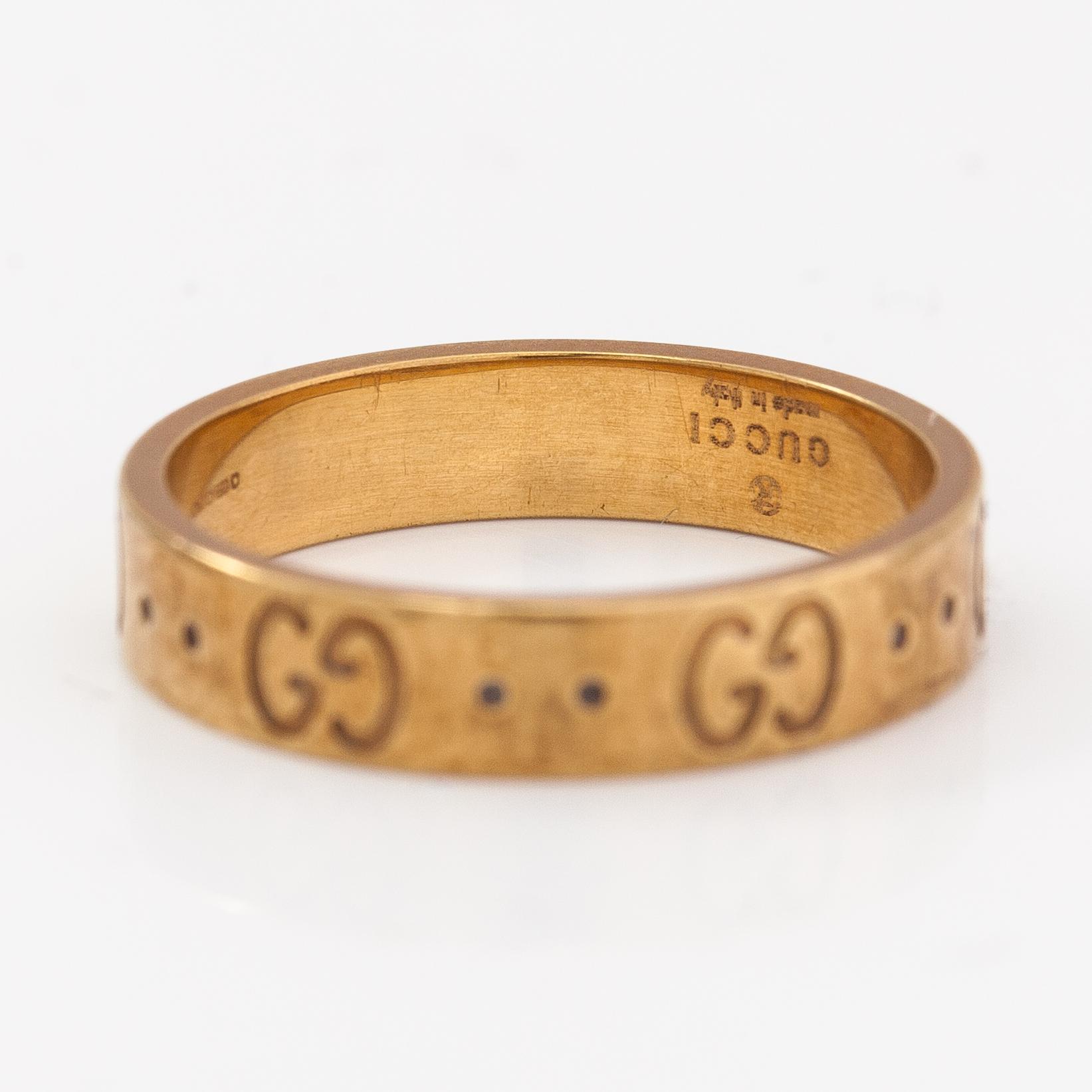 Gucci, An 18K gold ring "Icon". Marked Gucci, Made in Italy, 13.