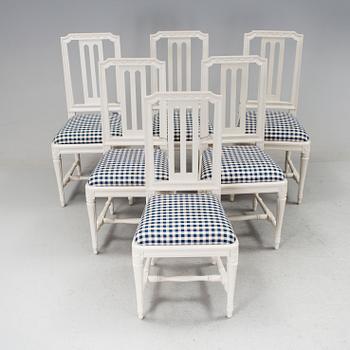 A set of six gustavian style chairs, "Odenslunda", by Ikea, late 20th century.