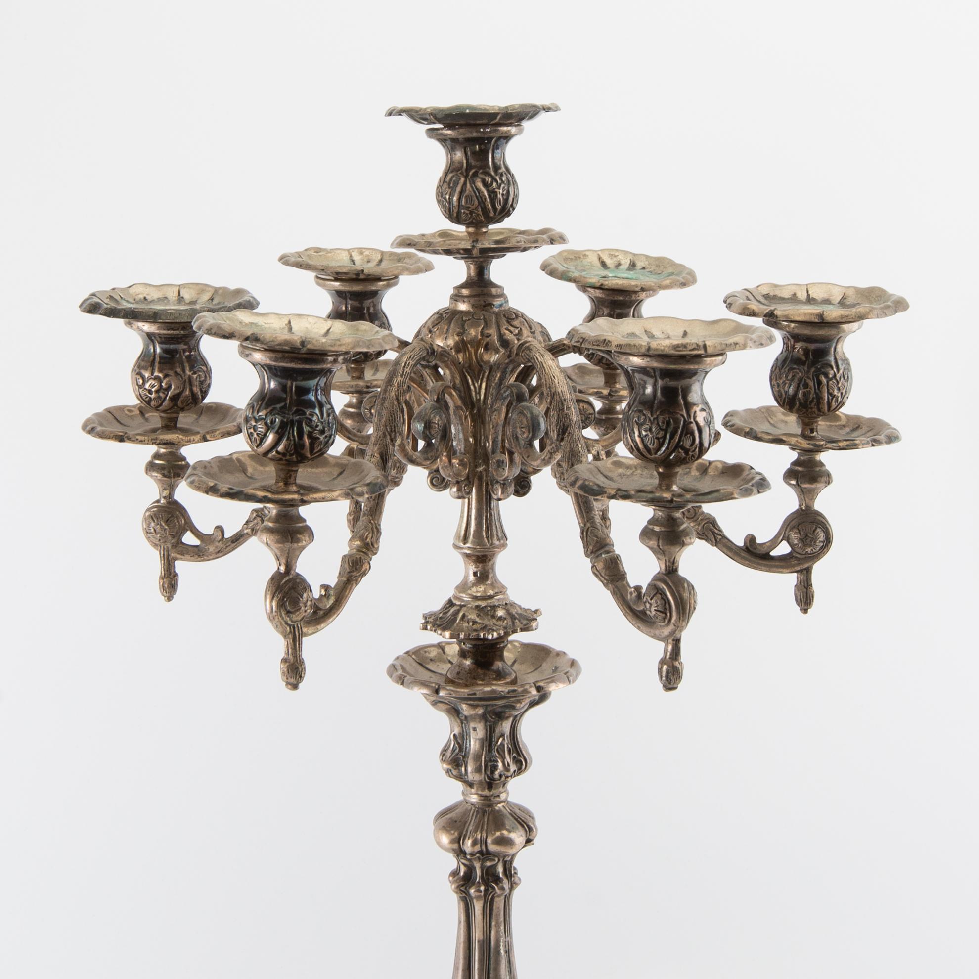 Candelabrum silver Louis XV style possibly Austria around 1900.