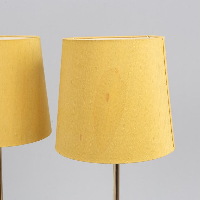Apair of Bergbom brass table lamps.