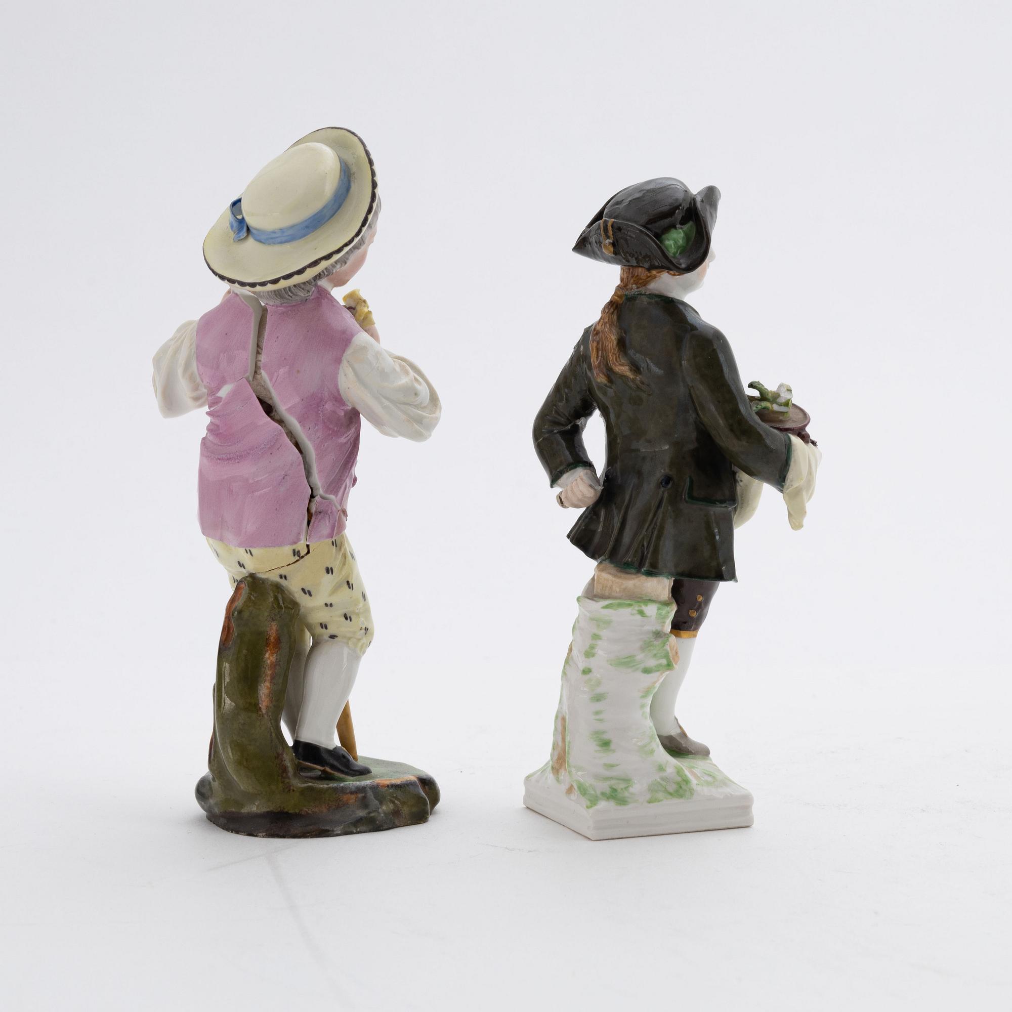 Three porcelain figurines, 19th-20th Century.