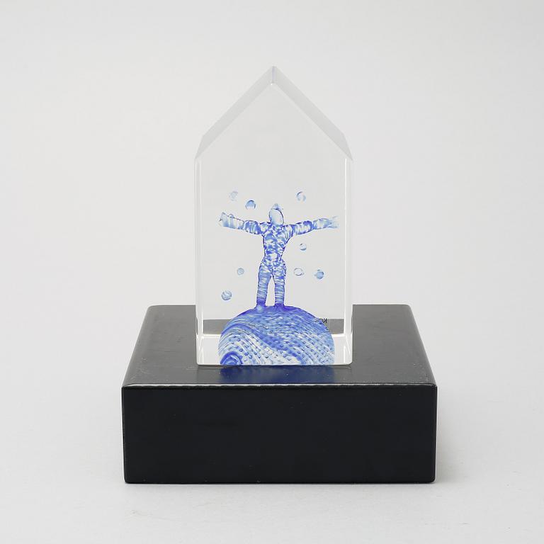 BERTIL VALLIEN, skulptur, glas, signerad, Kosta Boda, sent 1900-tal.