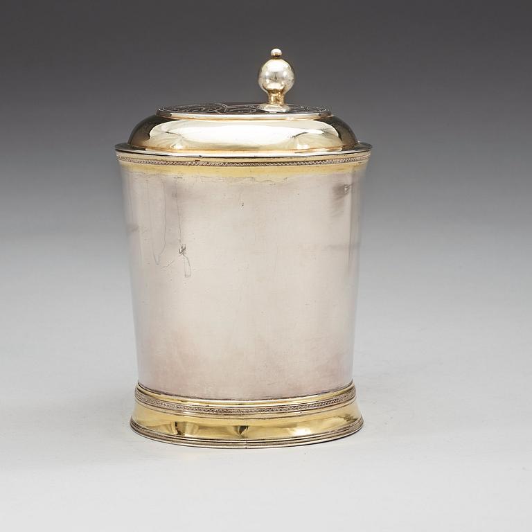 A Swedish early 19th century parcel-gilt tankard, marks of Magnus Söderberg, Visby 1810.