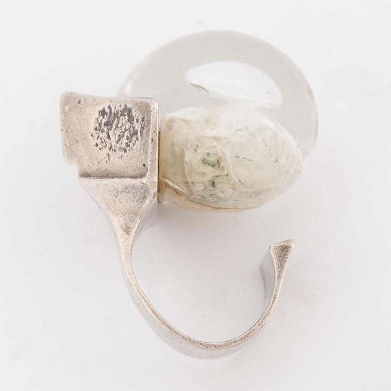 A Björn Weckström silver and acryl ring.
