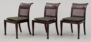 BORD samt STOLAR, 4 delar, troligen Nordiska Kompaniet, 1920-tal.