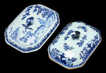 TERRINLOCK, 8 st, porslin, Kina, 1700/1800-tal.