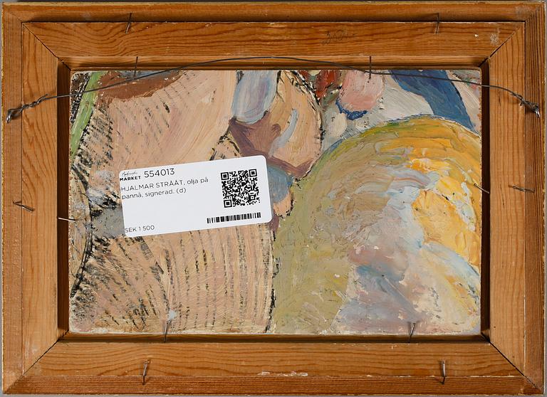HJALMAR STRÅÅT, olja på pannå, signerad.