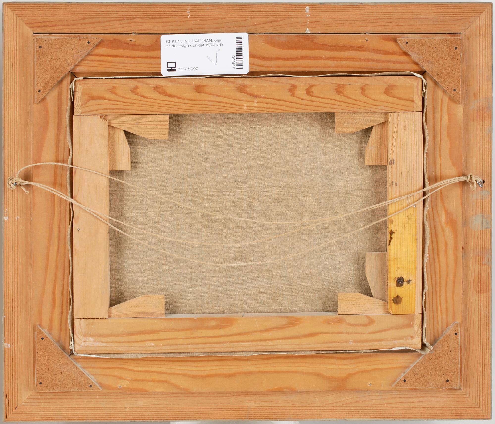 UNO VALLMAN, olja på duk, sign och dat 1954.