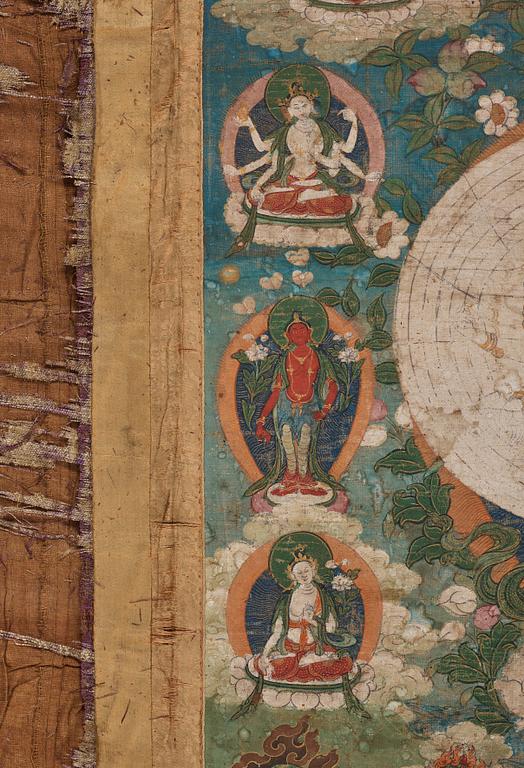 Thangka, akvarell på papper. Tibet, 1700-tal.