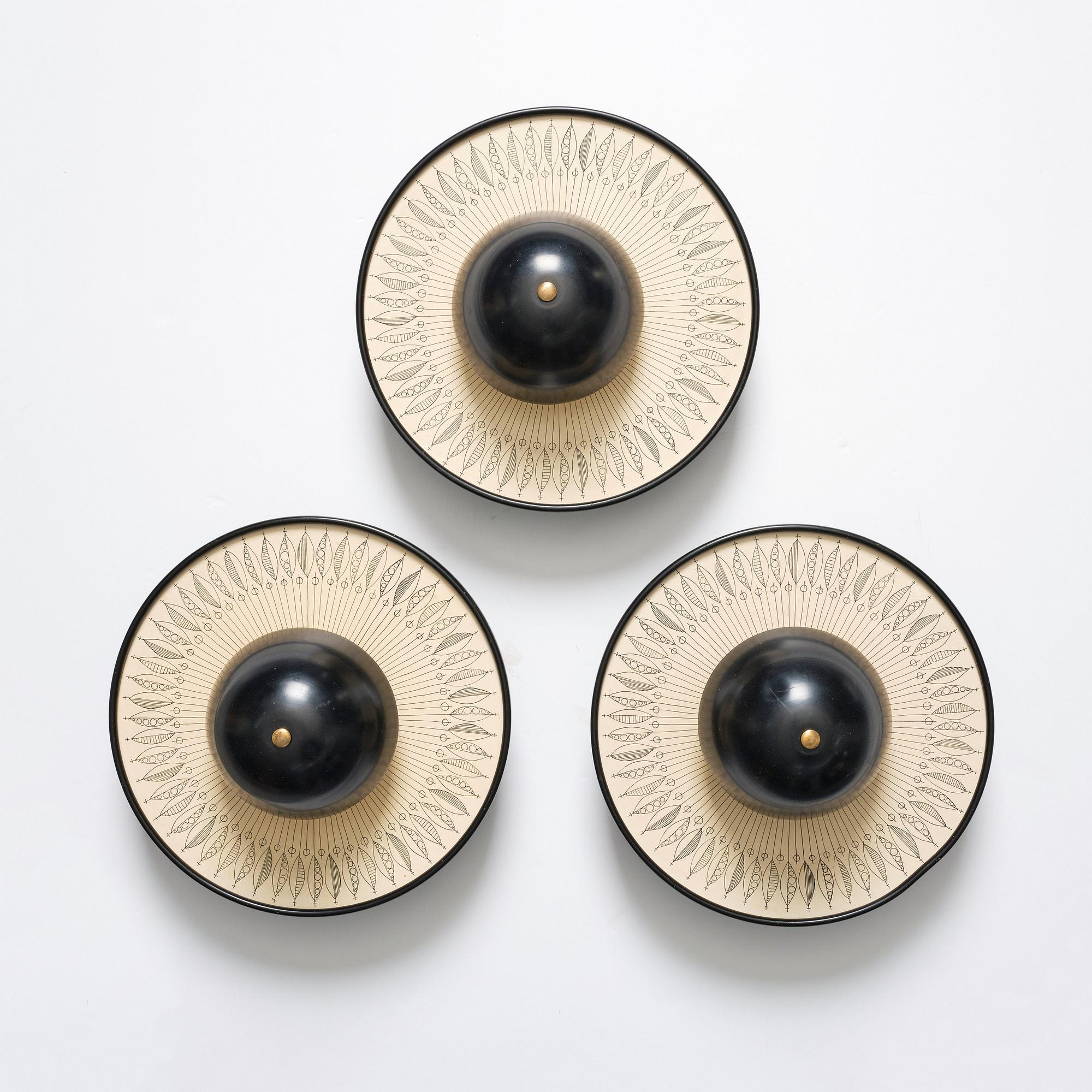 Hans-Agne Jakobsson, a set of 3 lamps, model "S 1744", Hans-Agne Jakobsson AB, Markaryd, 1950s.