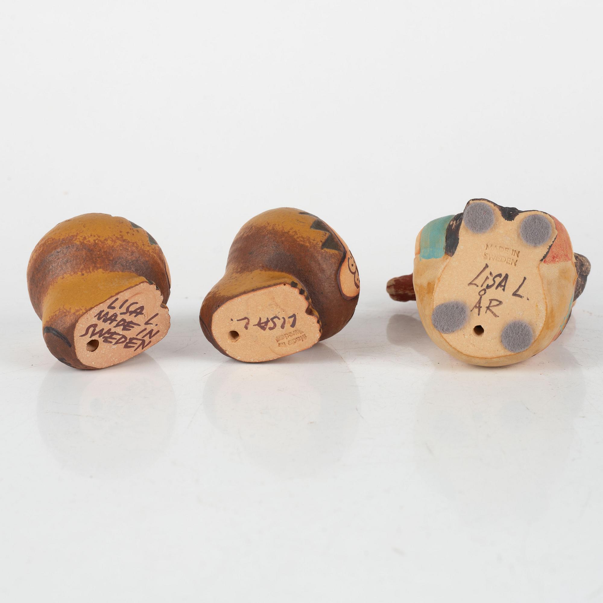 Lisa Larson, 5 figuriner, stengods, Gustavsberg.