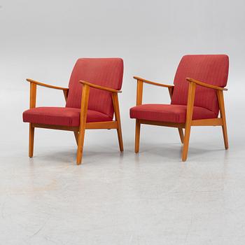Chairs, a pair, Olof Persson's armchair industry. Jönköping, mid-20th century.