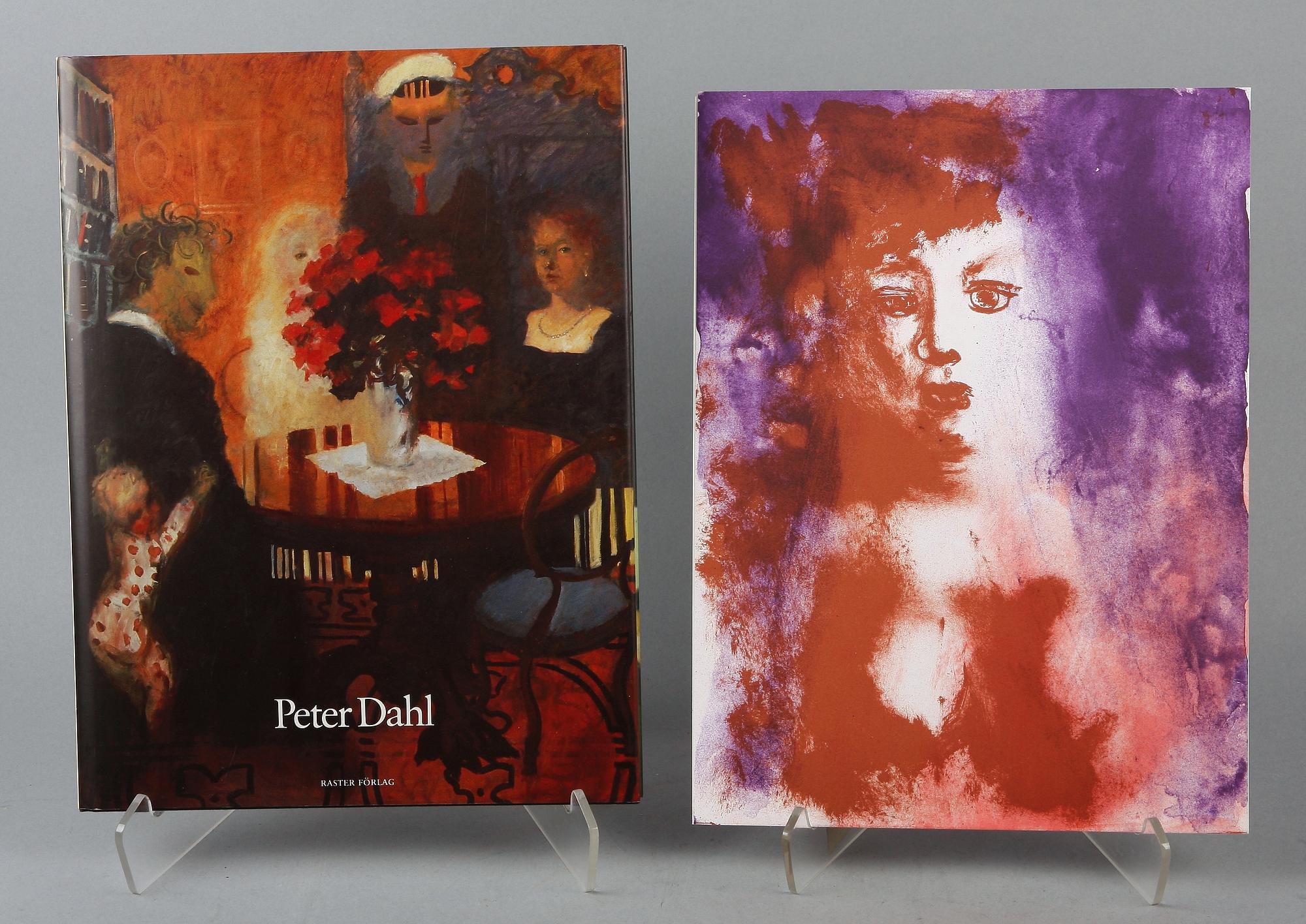BOK, Peter Dahl, med två tillhörande färglitografier, Raster förlag. Osign.