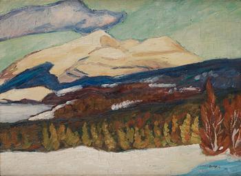 Helmer Osslund, Mountains in wintertime.