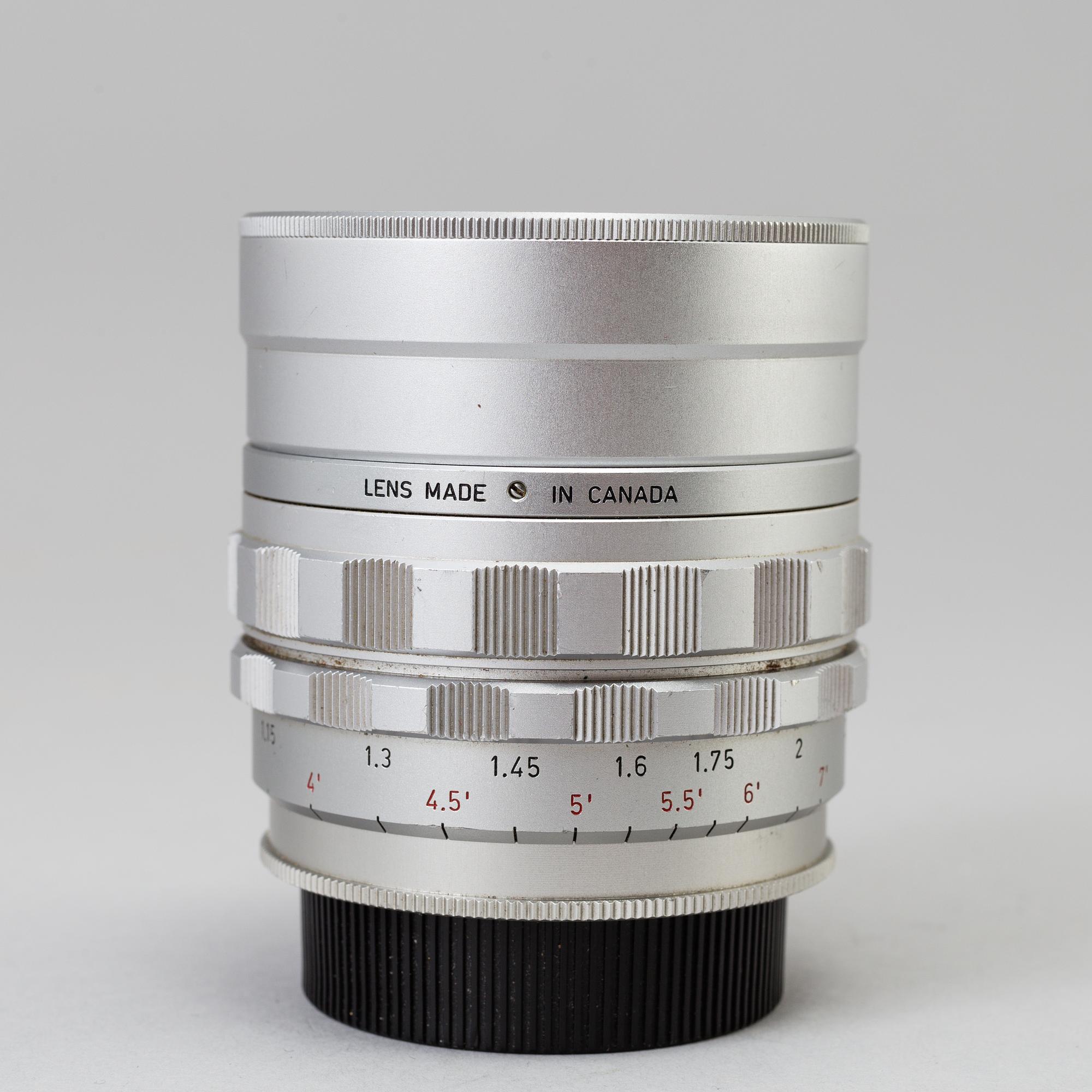 OBJEKTIV, Summicron 1:2/90 nr 1743142, formgivet av Walter Mandler, Leitz Canada. Med visoflex.