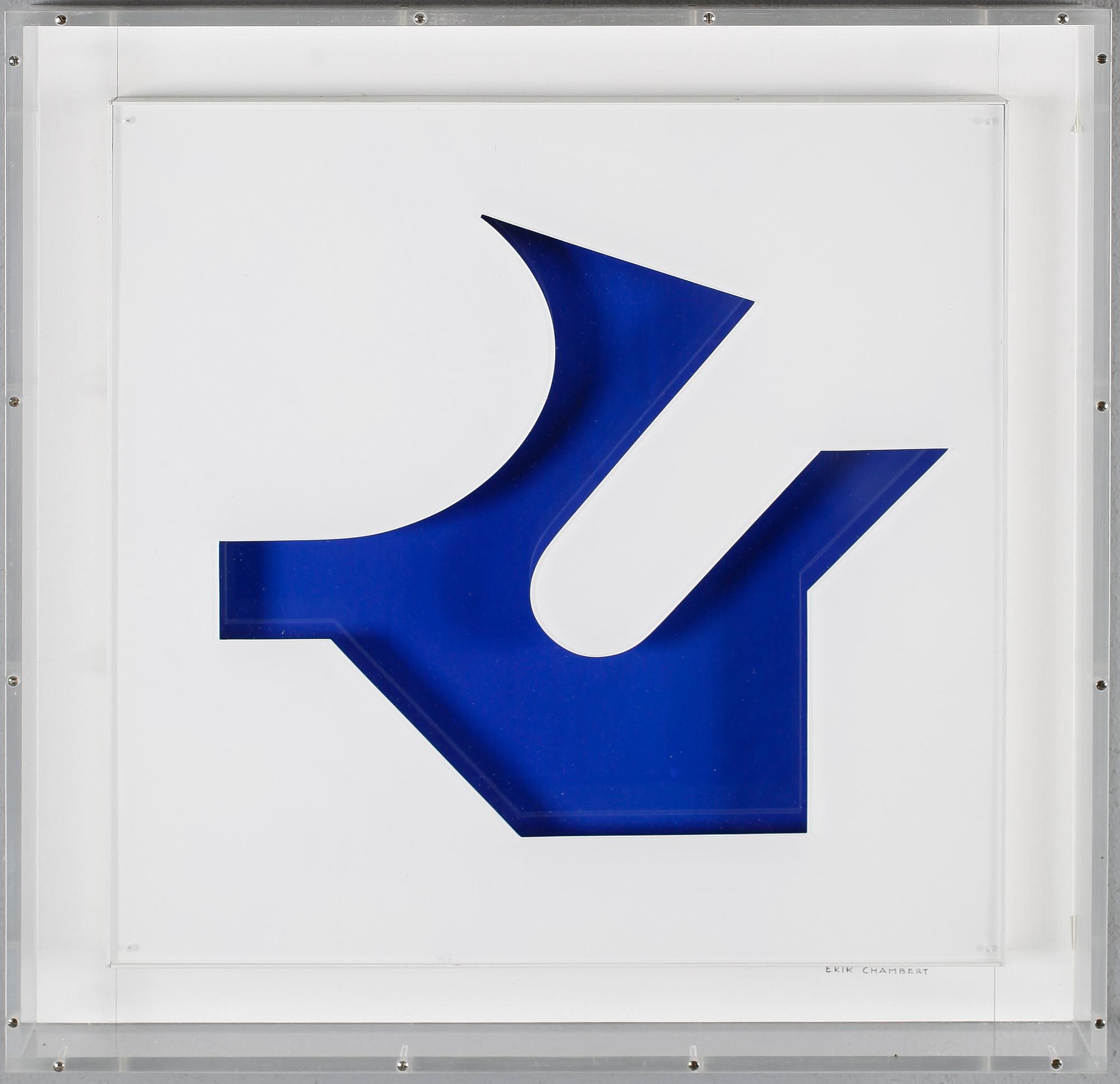 ERIK CHAMBERT, blandteknik i plexiglaslåda, signerad. Även signerad a tergo samt daterad 1980.