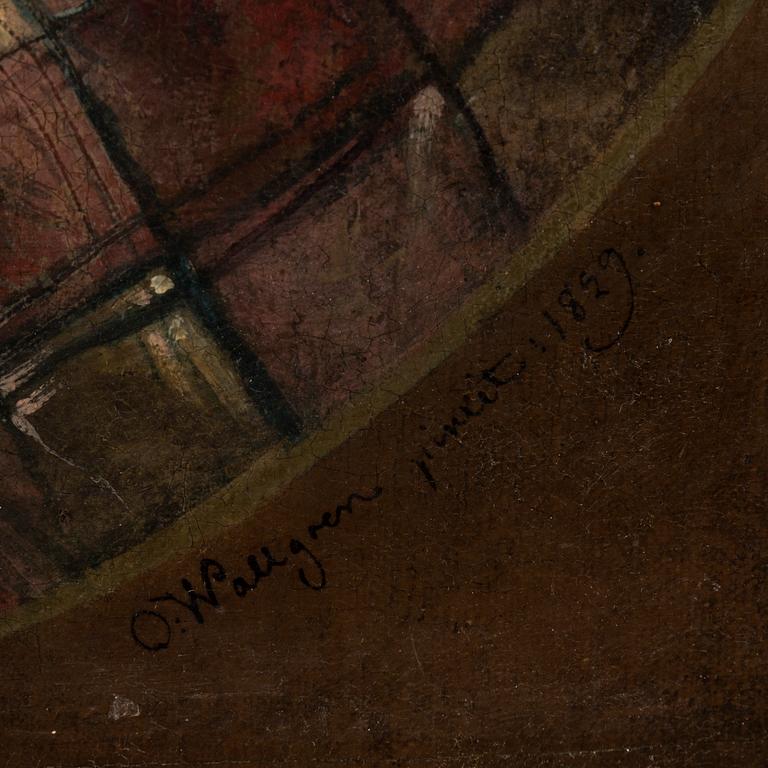 OTTO WALLGREN, olja på uppfodrad duk, signerad och daterad O. Wallgren pinxit 1829.