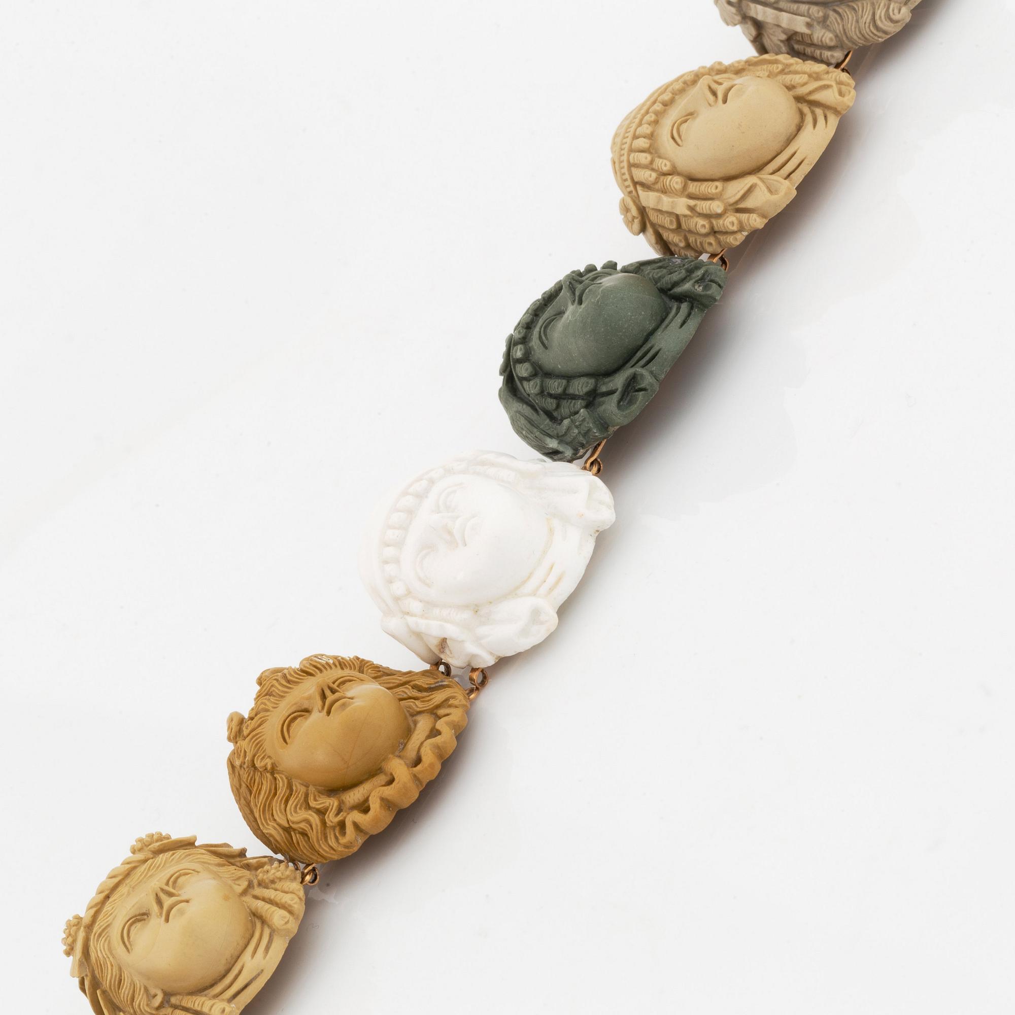 A lava cameo bracelet.
