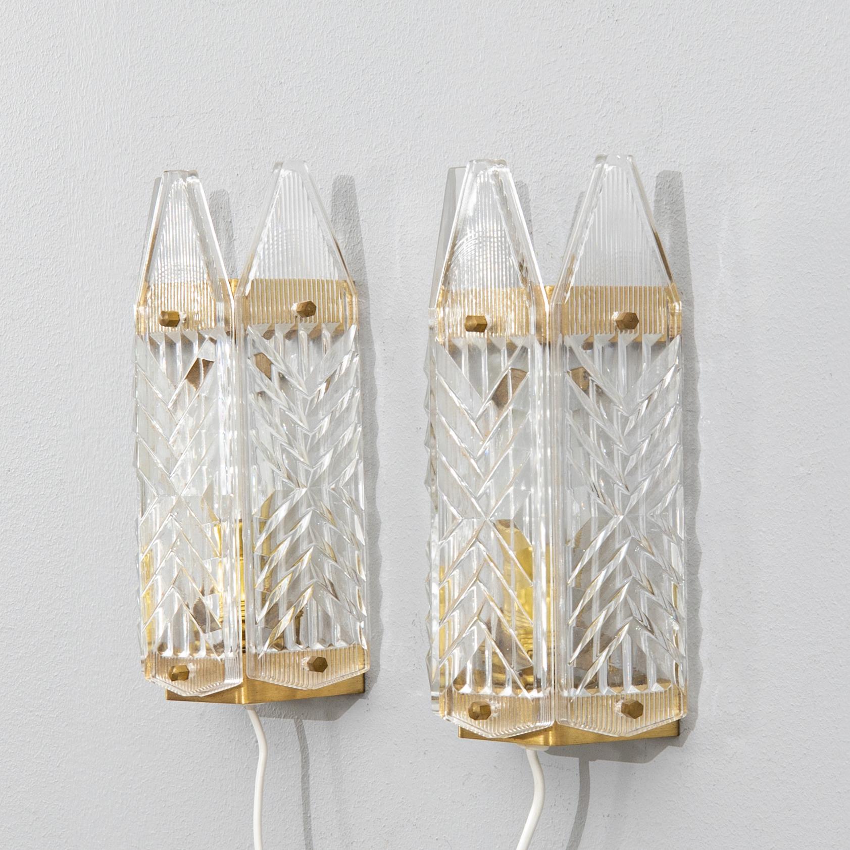 Wall lamps, a pair, second half of the 20th century.