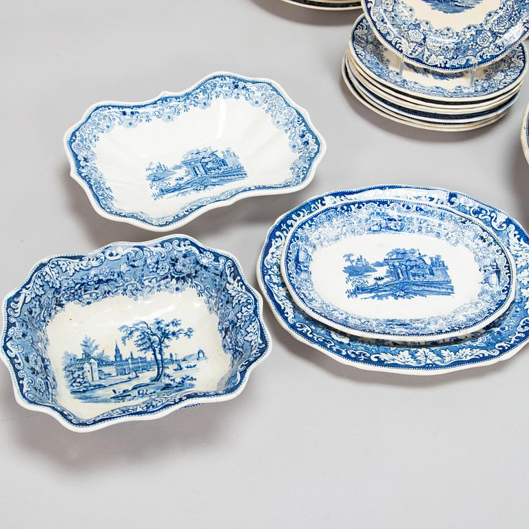 A 49 piece dinner service from Suotniemi Faience and Porcelain Factory, 1842-93, Käkisalmi Finland.