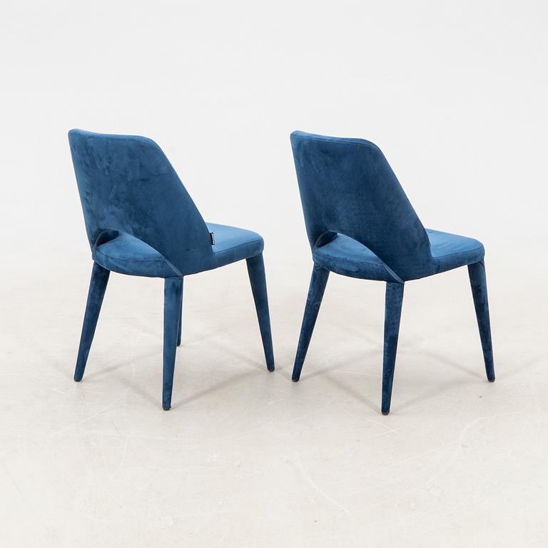 A pair of "Holy velvet" chairs by PolsPotten, contemporary.