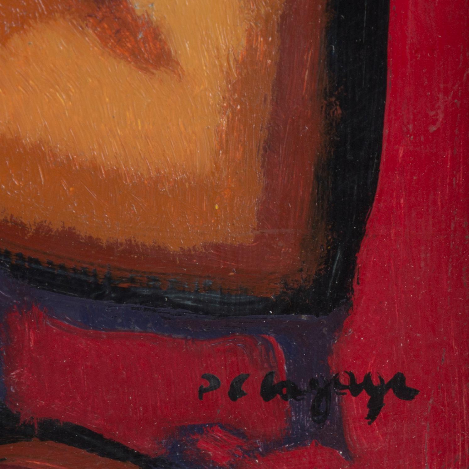 PIERRE CESAR LAGAGE, Olja på pannå, signerad.