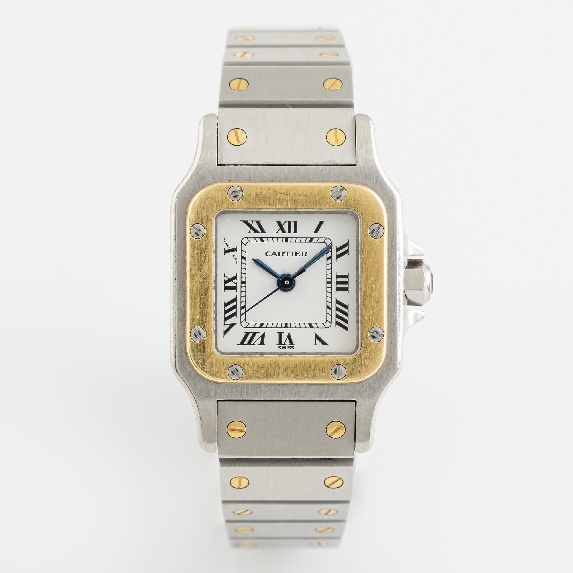 Cartier, Santos Carrée, wristwatch, 23,5 x 23,5 (34,5) mm.