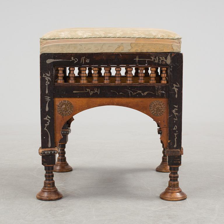 CARLO BUGATTI, attributed to. a stool, circa 1900.