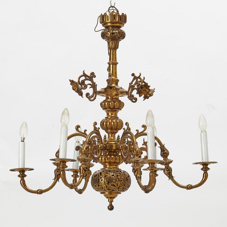 A Baroque style chandelier, around 1900.