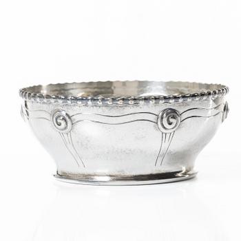 Fritz S Heimbürger, an Art Nouveau silver bowl, Denmark, 1916.