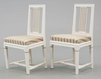 STOLAR, ett par, gustavianska provinsarbeten, 1800-talets andra hälft.