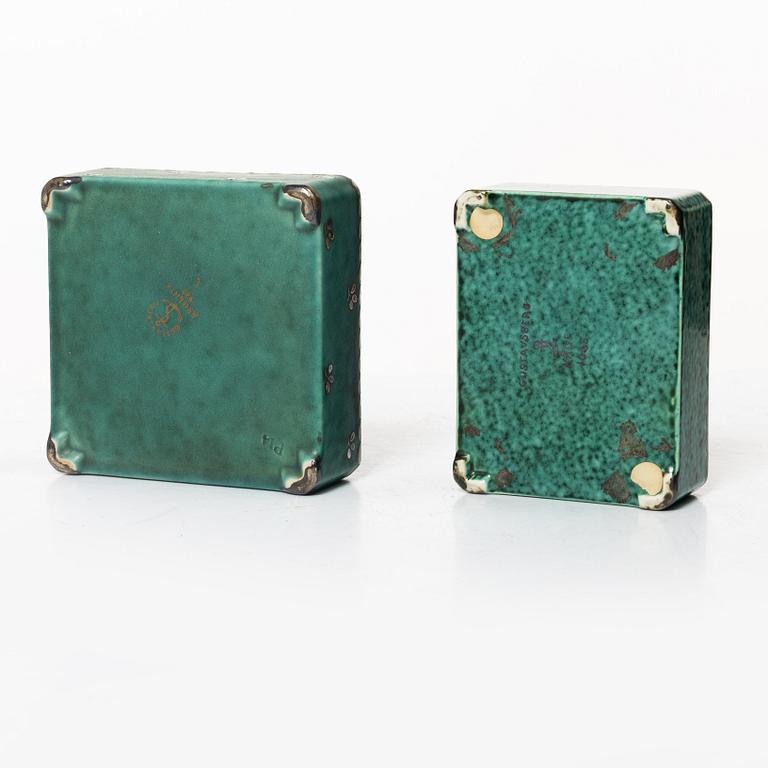 Wilhelm Kåge, four 'Argenta' stoneware boxes, Gustavsberg.