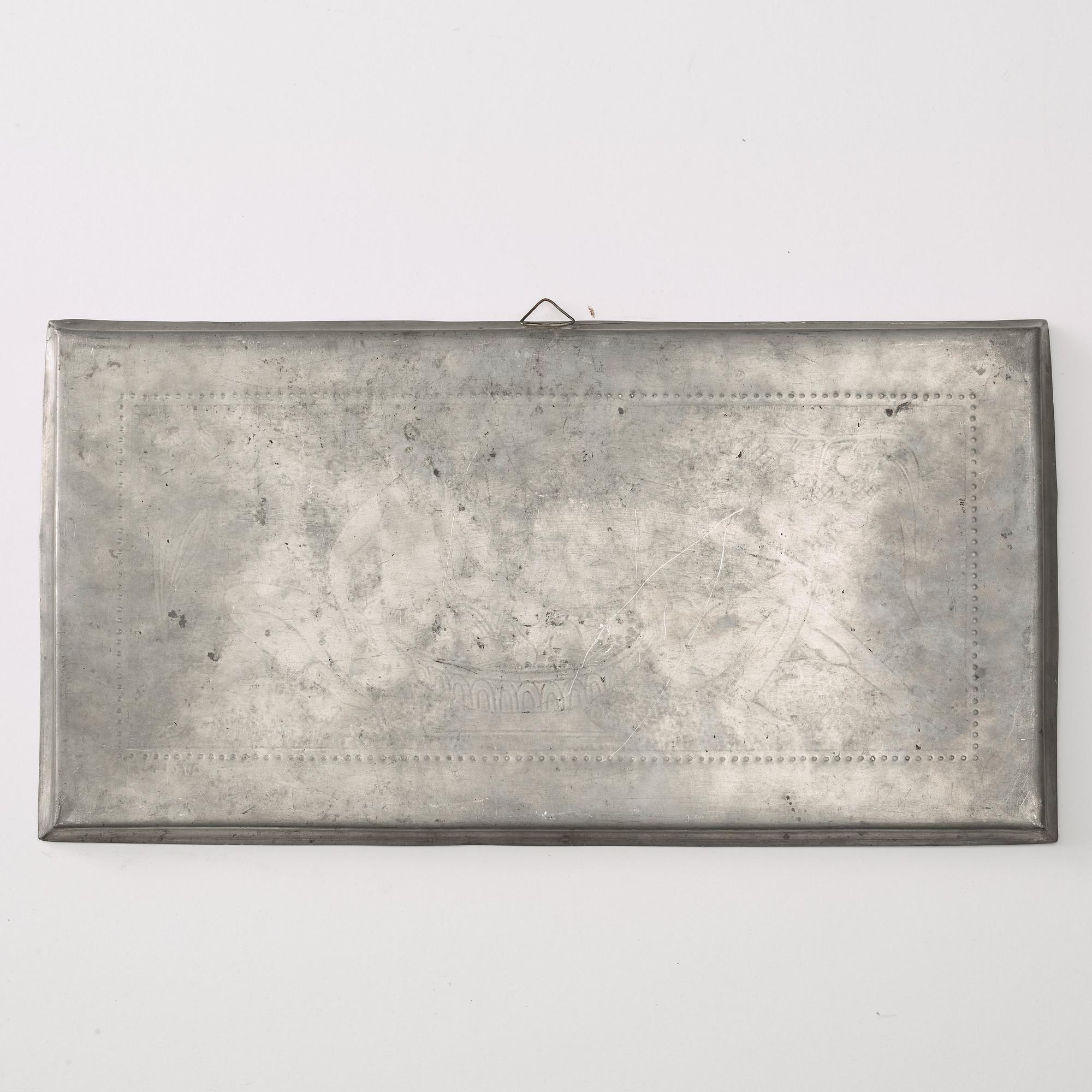 Anna Petrus, an engraved Swedish Grace pewter tray, Stockholm, early 1920's. this model was shown at The Paris Exhibition 1925.