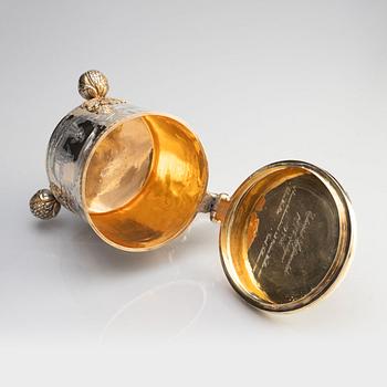 A Swedish  17th century parcel-gilt silver tankard, mark of Johan Ståhle, (Stockholm, active 1677-1687 (1694)).