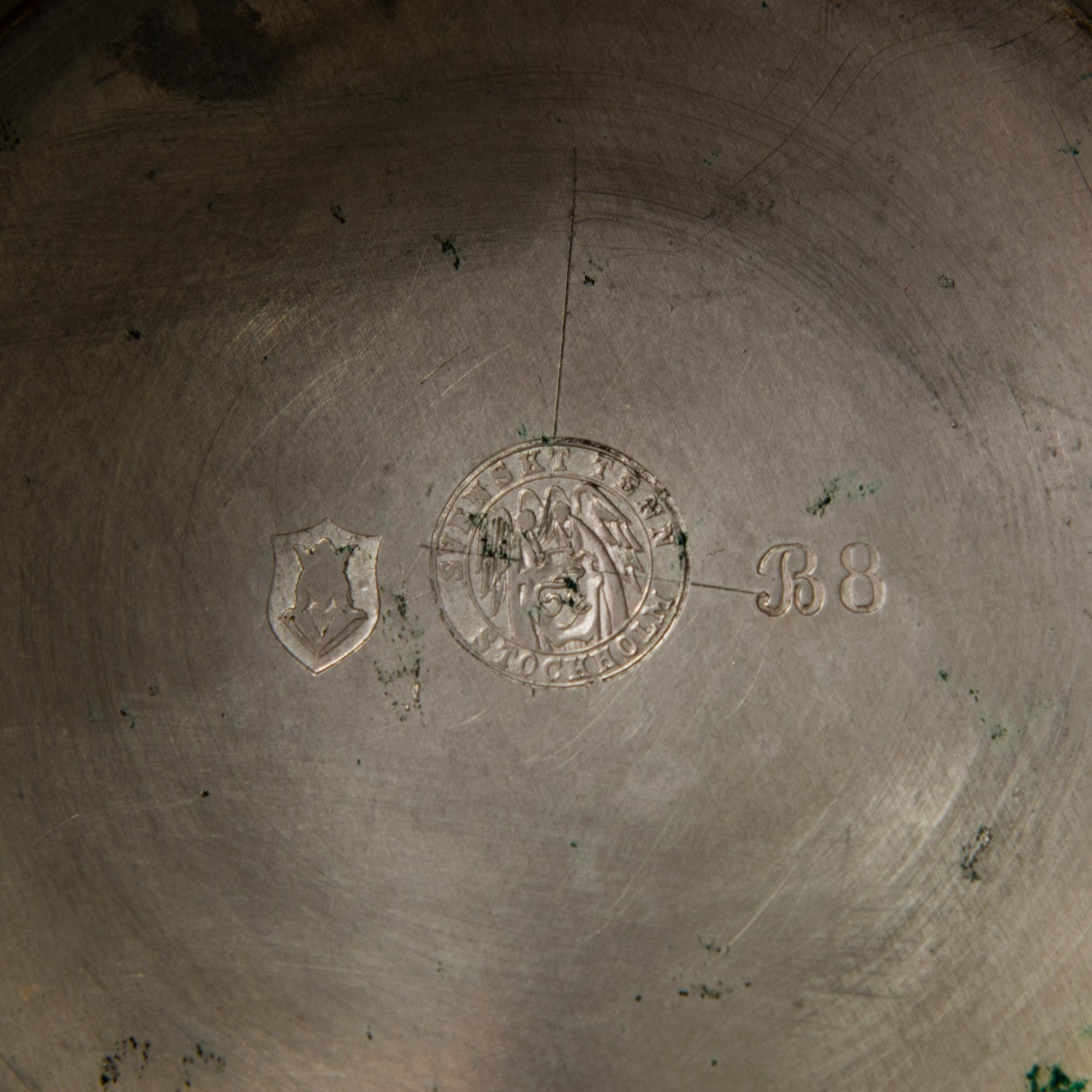 FIRMA SVENSKT TENN, A tin bowl with handles, Sweden 1920's.