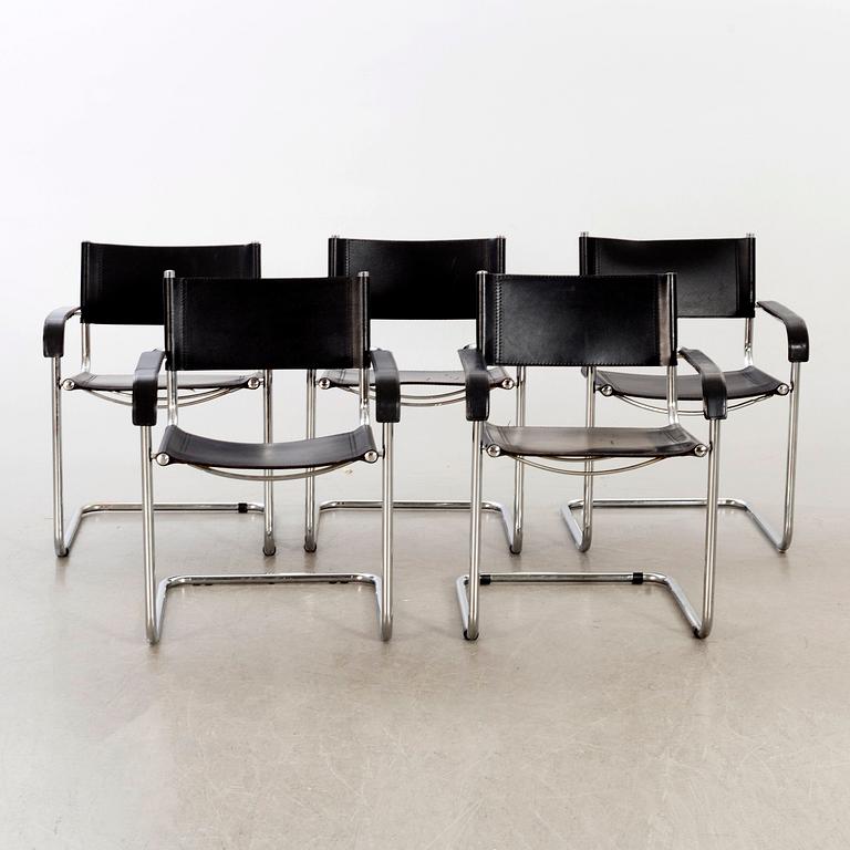 Five late 20th century Italian armchairs.