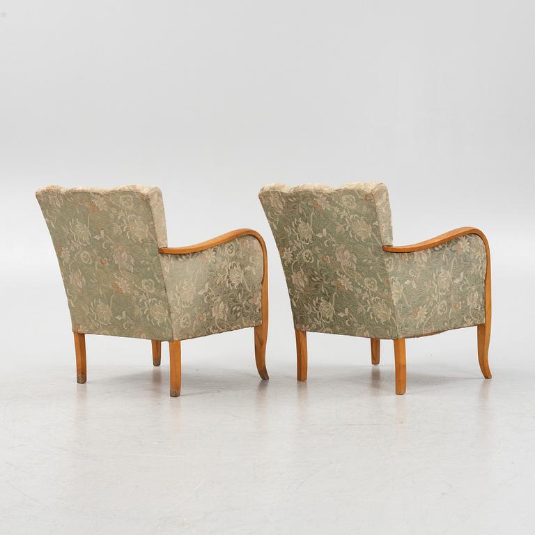 A pair of armchairs, 1930's/40's.
