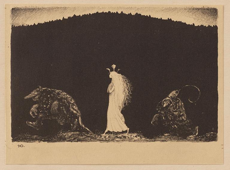 John Bauer, "Troll" 10 litografier i mapp/bok.
